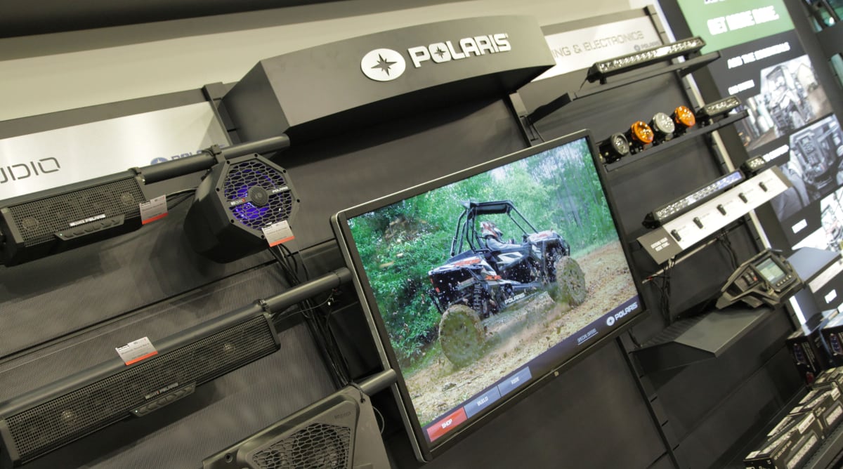 digital signage in a Polaris store